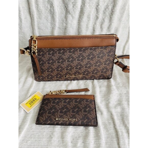 NWT Michael Kors Empire  Signature Logo Convertible Crossbody Bag & Card Case - Picture 7 of 14
